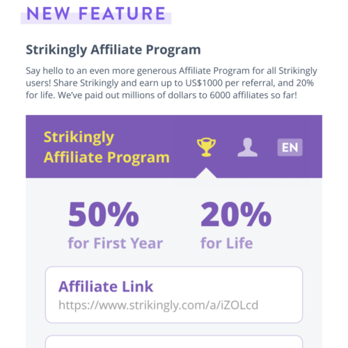 Strikingly affiliate program