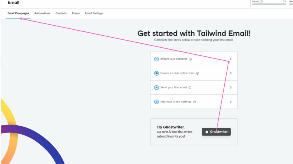 Ghostwriter feature with Tailwind app